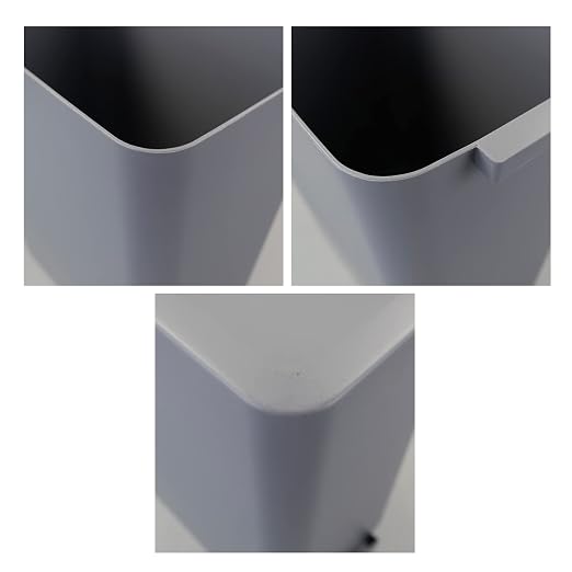3-Pack Gray 4.5 Gallon Plastic Trash Can Wastebasket, Garbage Container Bin - Image 3