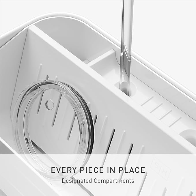 simplehuman Bottle Dock, Steel Frame Fast Drying Bottle Rack, Three-Compartment - Image 4