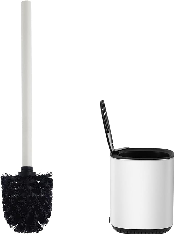 Toilet Brush and Holder Set Toilet Bowl Brush Stainless Steel Automatic Open - Image 6