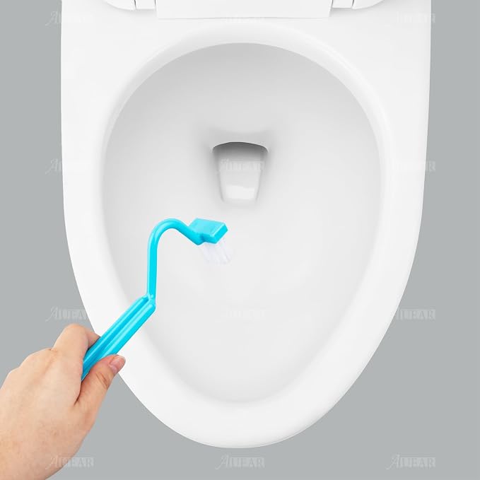 AUEAR, 4 Pack Plastic Curved Small Toilet Brushes Cleaning - Image 5