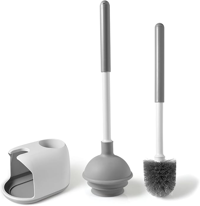 Eyliden Toilet Plunger & Brush Set, Upgrade 3-Step Suction Cup by Eyliden