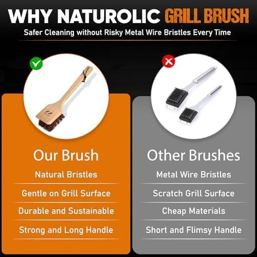 All-Natural Wooden Grill Brush and Grill Cleaner | Works as Scraper Tool - Image 7