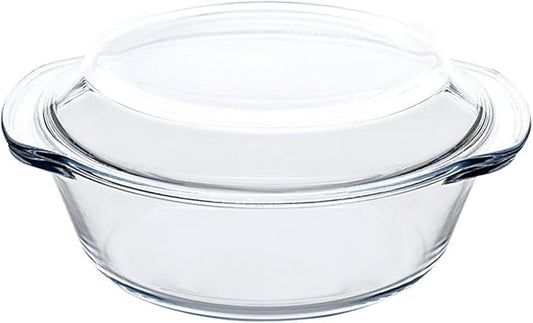 Casserole Baking Dish with 2 pcs, 1 QT large, Round with Handle and Lid - Image 2