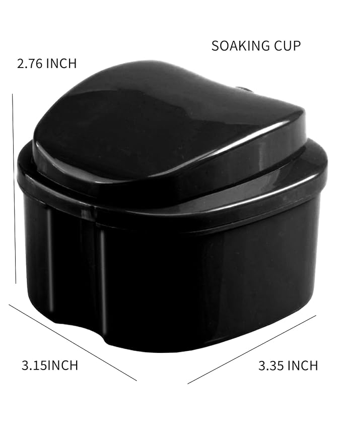 3 Pack Retainer Cleaner Case Partial Denture Cleaning Case Cup and Brush - Image 4
