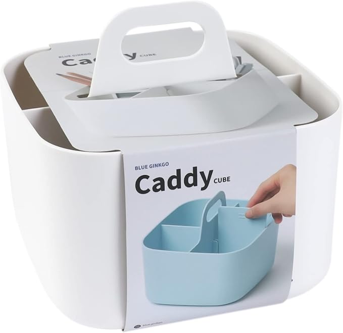 BLUE GINKGO Small Stackable Organizer Caddy – Korean-Made Portable Tote by BLUEGINKGO