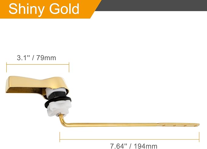Hibbent Universal Metal Front Mount Toilet Handle Replacement Kit, Brass Toilet - Image 3