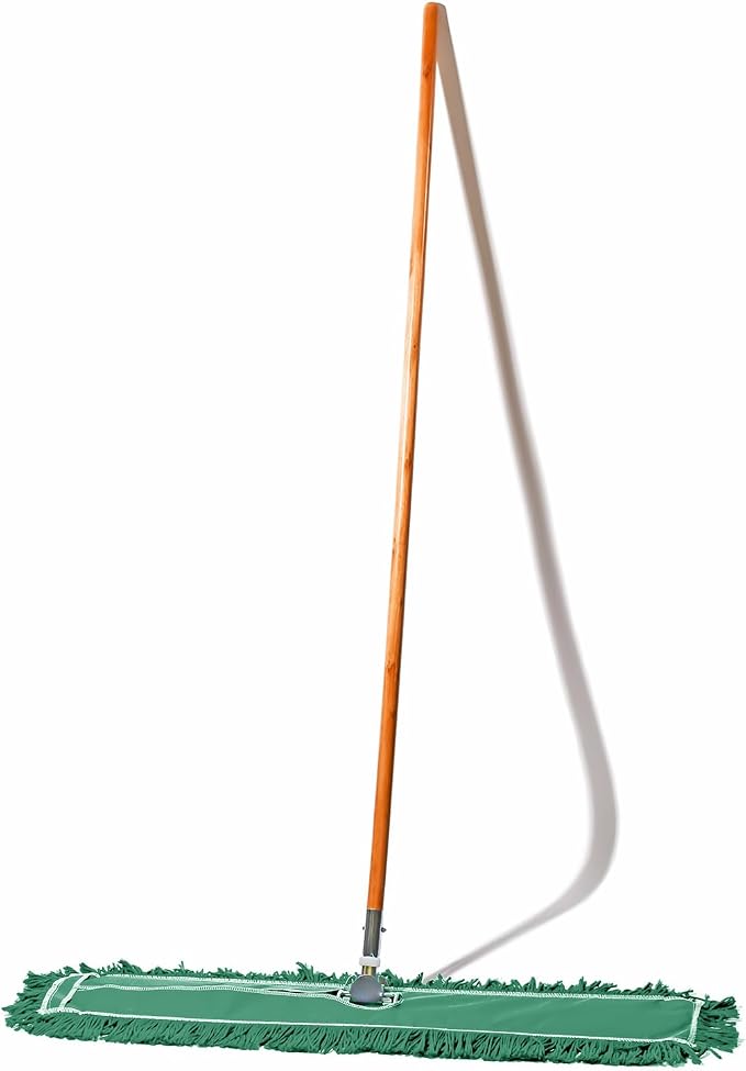 36 Inch Green Commercial Dust Mop & Floor Sweeper – Wood Handle Floor Mop - Image 7