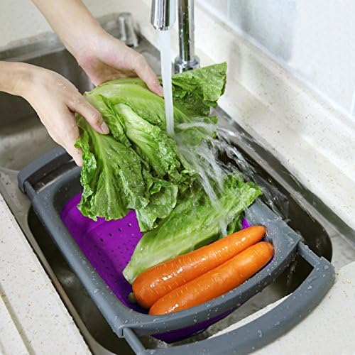 Qimh Collapsible Colander, Kitchen Colander Set Over Sink Strainer - Image 7