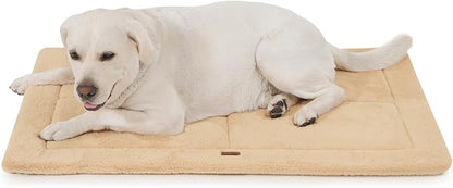 MADE 4 PETS Dog Crate Pad Bed for Extra Large Dogs, Washable & Reversible, Anti-Slip Kennel Mat for Cozy Sleeping, Soft Fluffy Dog Bed for Indoor & Outdoor Use, 48"x30", Khaki