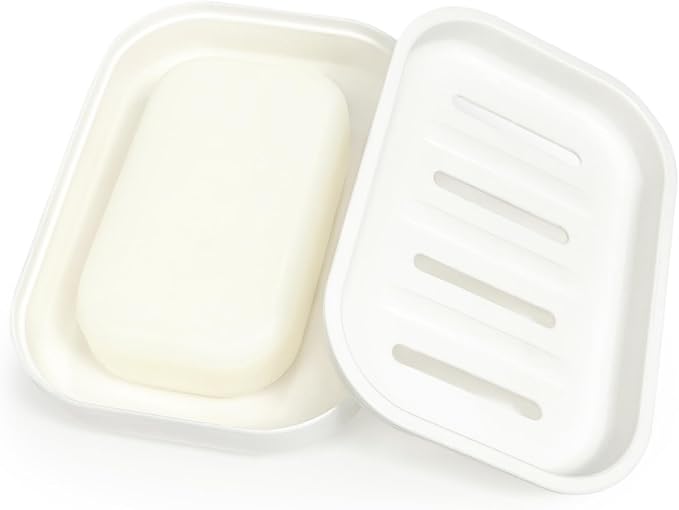 Double Layer Draining Soap Dish, Plastic Dishwashing Sponge Soap Holder - Image 7