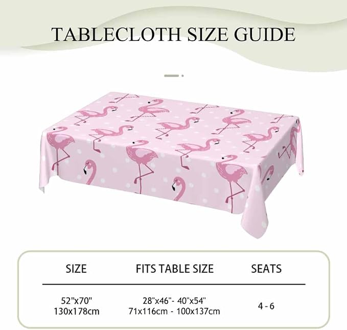 Pink Flamingo Table Cloth Rectangle Table Cute Elegant Flamingo - Image 4