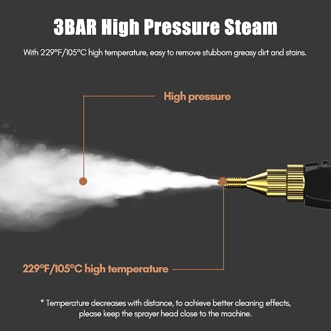 Decdeal Steam Cleaner - 2500W High Temperature Pressurized Handheld Steam - Image 3