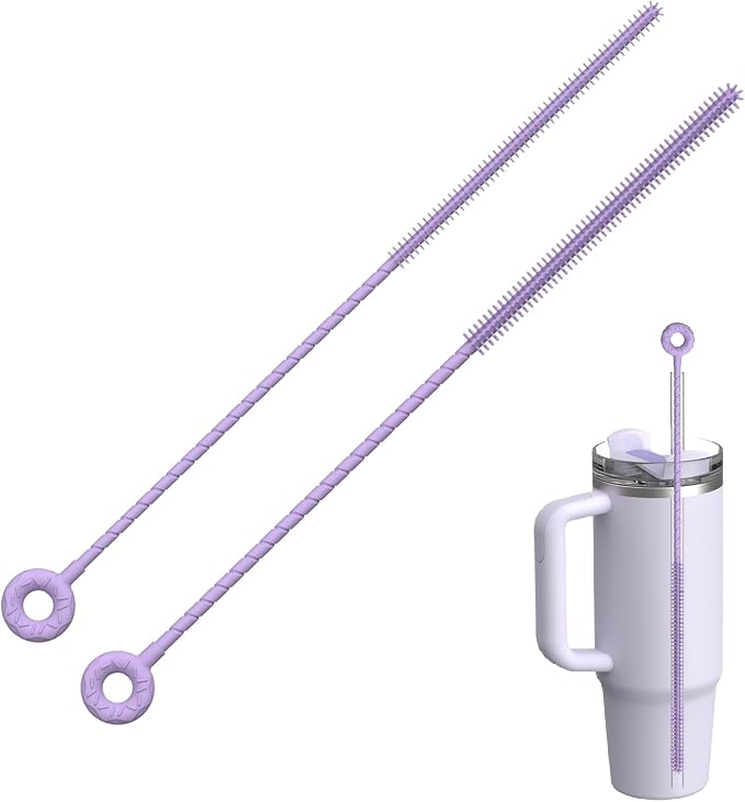 2Pcs Silicone Straw Cleaner Brush, Dual-Size Brushes, Clean by se7en