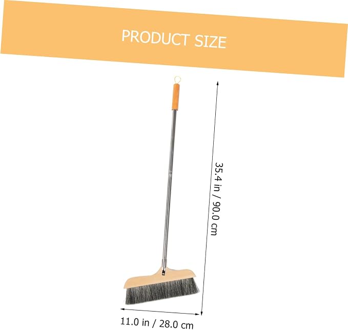 Wood Bristle Broom Heavy Duty Household Sweeper Long Handle Soft Bristle - Image 6