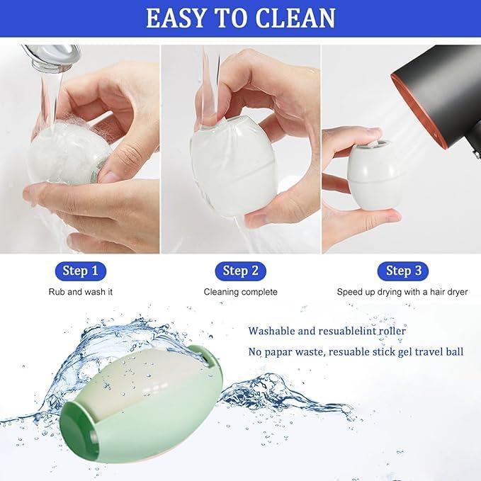 Reusable Lint Rollers for Pet Hair, Washable Sticky Roller for Clothes - Image 5