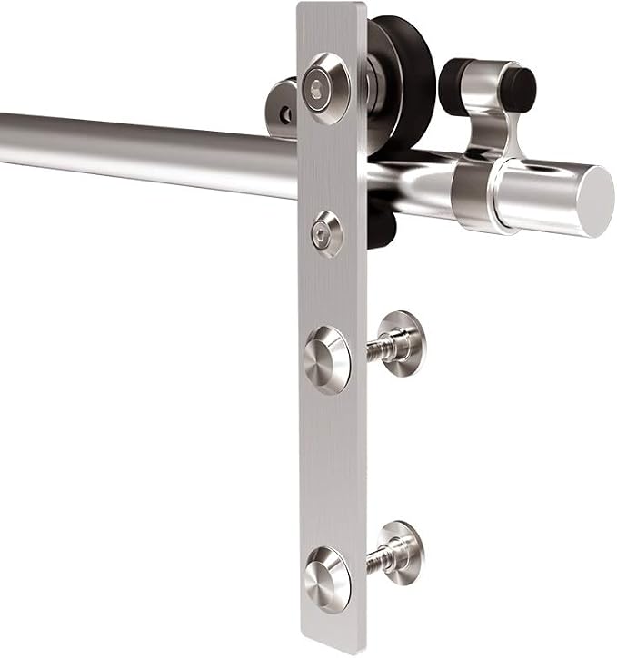 CCJH 12FT Stainless Sliding Barn Door Hardware Kit Heavy Duty - Image 2