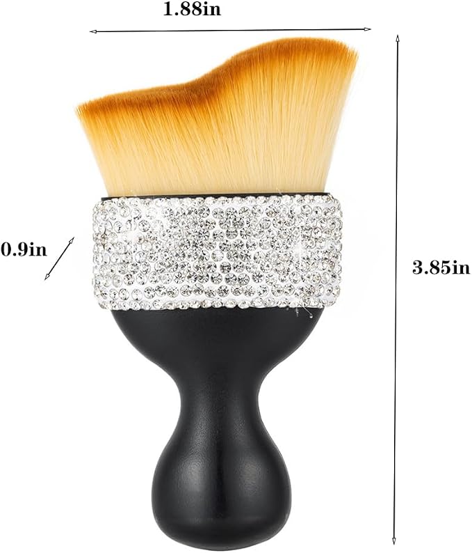 Bling Car Interior Dust Brush, Glitter Diamond Crystal Soft Bristles Dusting - Image 2
