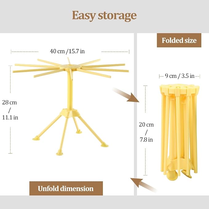 Ourokhome Collapsible Pasta Drying Rack, Plastic Foldable Homemade Fresh - Image 2