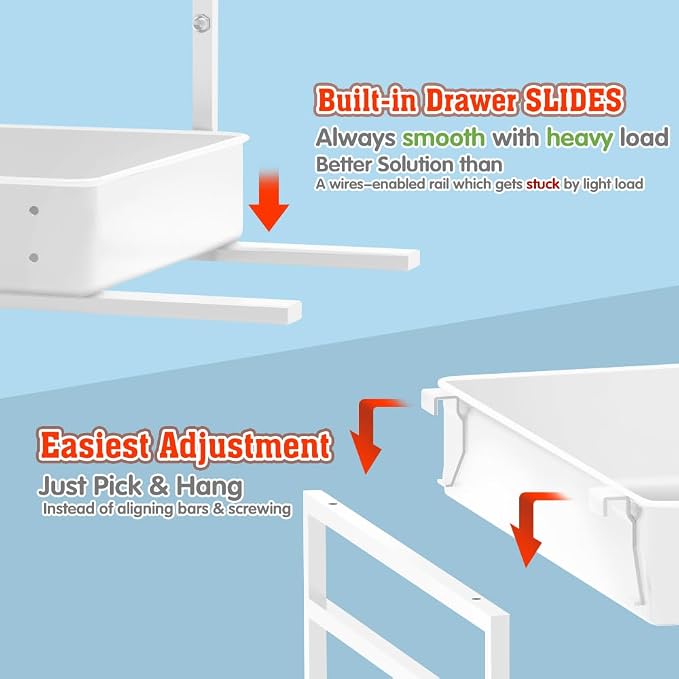 EVERIE Metal Pull Out Slide Shelf Organizer - Image 3