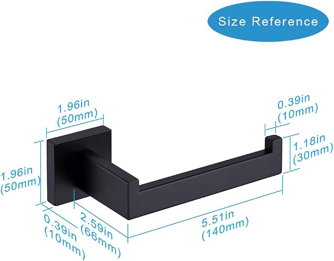 TASTOS Toilet Paper Holder Matte Black, Toilet Tissue Roll Holders Dispenser - Image 4
