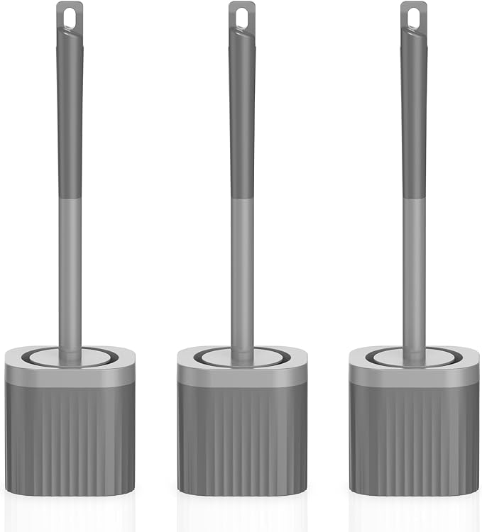 Toilet Brush, Compact Toilet Brush and Holder Set by EZKEY