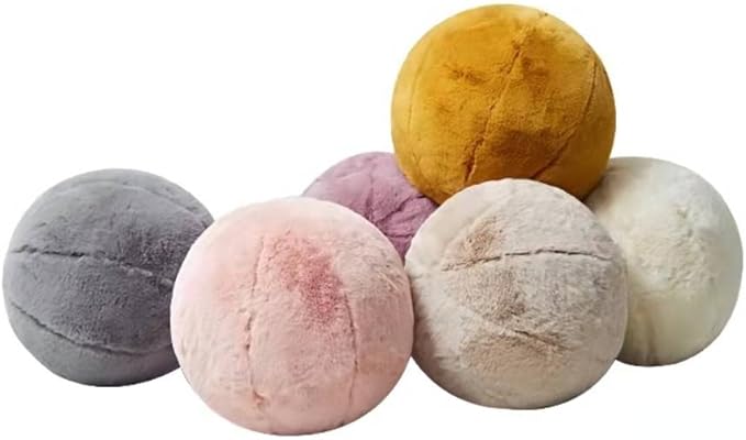 MOJUN Round Plush Ball Throw Pillow, 11" Ball Pillow Decorative Throw Pillow Floor Pillow Cushion, Sphere Pillow for Chair Couch Sofa Bedroom Gift, Purple