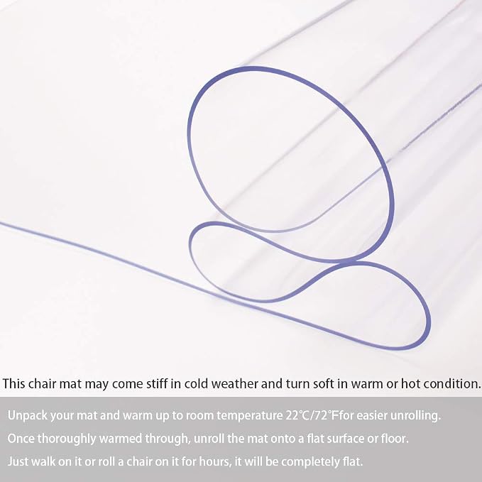 Office Chair Mat for Hardwood Floor, 1/8" Thick 53"x 45" Crystal Clear Hard - Image 6