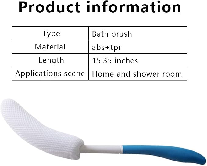 MagiDeal Vinyl Quote Me Long Anti-Slip Curve Handled Bath Body Brush, Easy Reach - Image 8