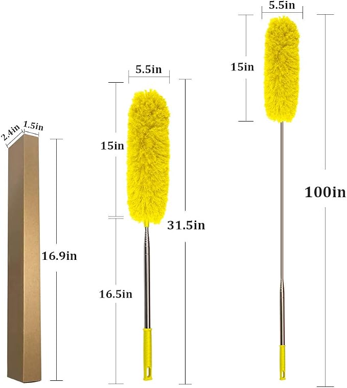 DELUX Microfiber Feather Duster Extendable Cobweb Duster - Image 3