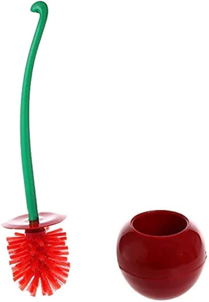 Cherry Toilet Brush and Holder, Cute Design by Amzocina