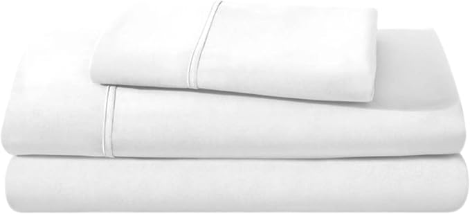 Twin Size Cot Sheet Set 31" x 75" x 9" 3 Piece - Cot Size Fitted Sheets fits Upto 9" with Narrow Twin/Camp Bunk/Rvs Bunk/Guest Beds/Trifold Mattress,Twin Sheet Set, White