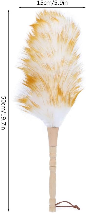 Lambswool Dusters with Wooden Handle, Anti Static Soft Wool Duster Dust Cleaner - Image 2