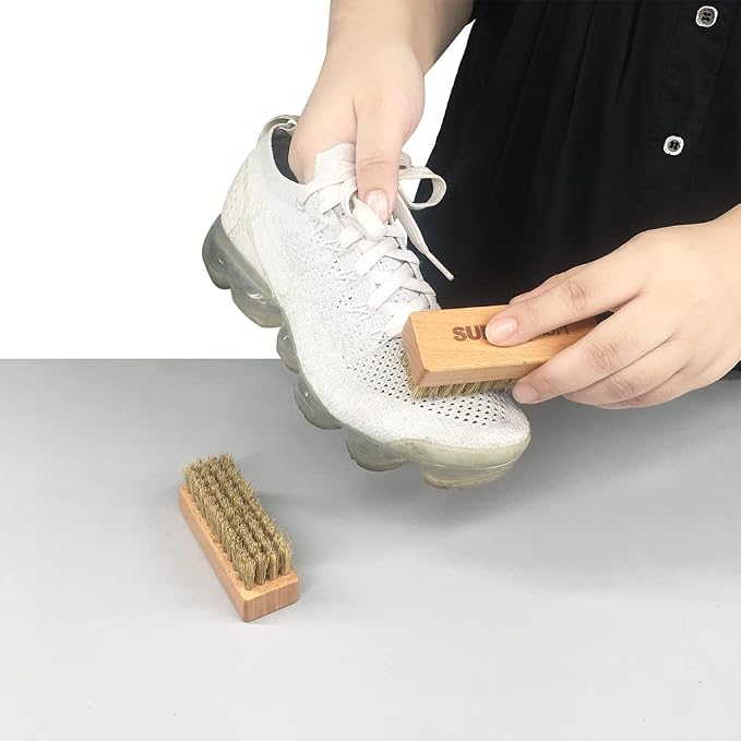 Sneaker Shoe Cleaner Brushes, Boar Bristles Wooden Cleaning Brush Cleans Dirt - Image 2