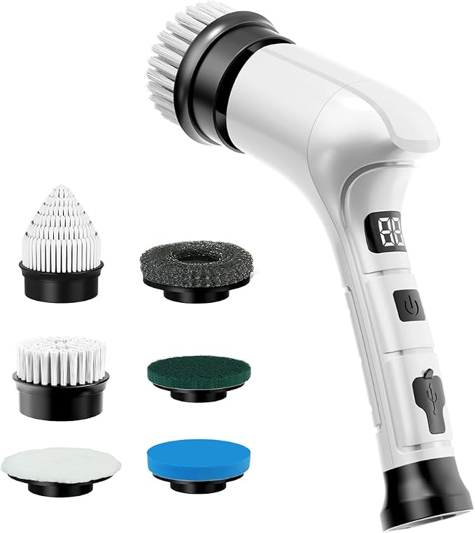Electric Spin Scrubber, Cordless Household Cleaning Brush by KELAWE