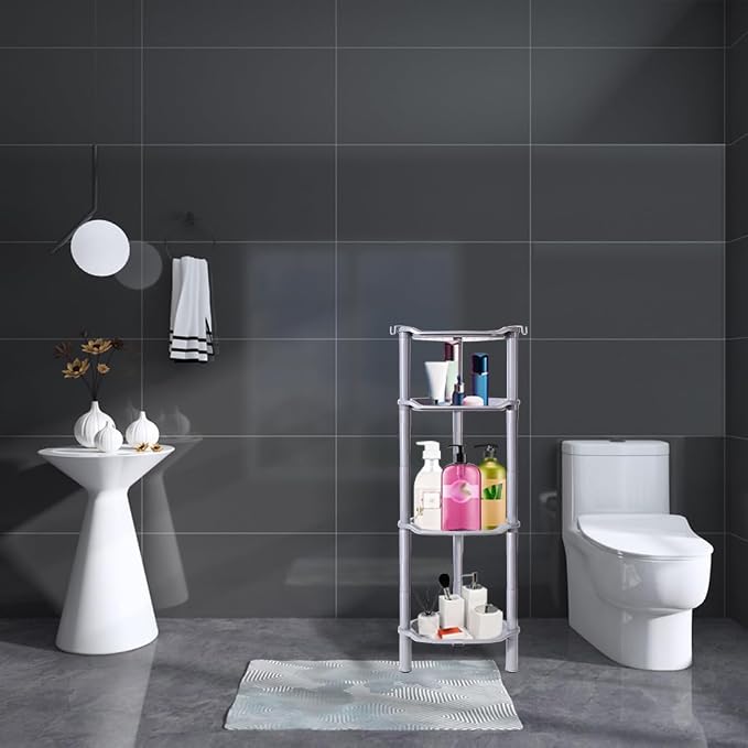 4 Tier Shower Caddy Corner, Plastic Shower Shelf Organizer - Image 7