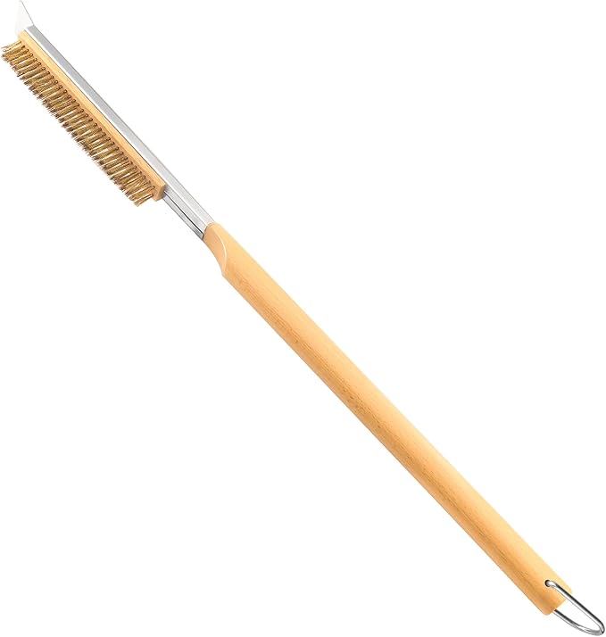 26'' Pizza Brush with Stainless Steel Stone Scraper by LeightszenHomeKitchen