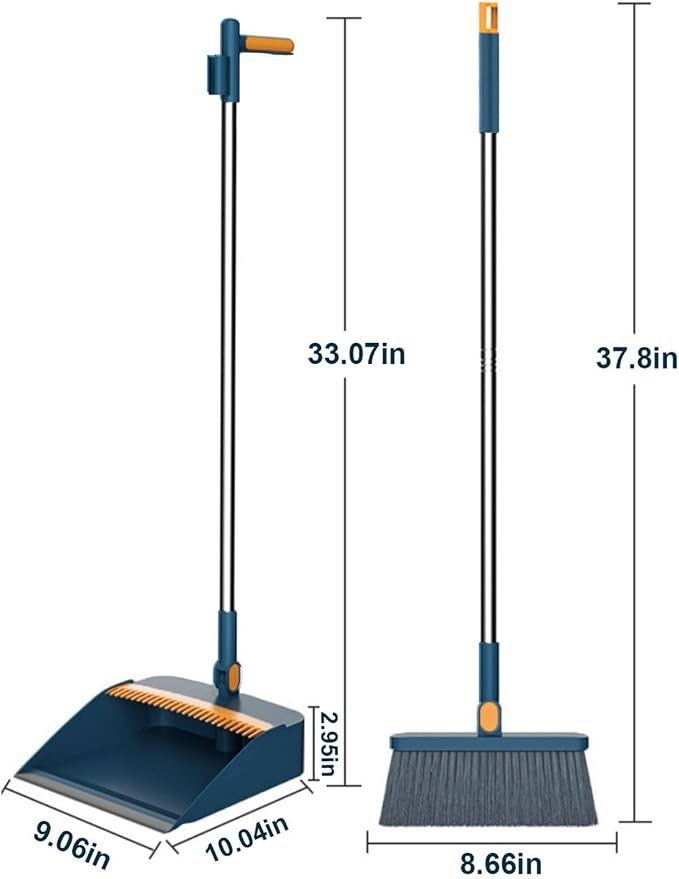 37.8in Broom and Dustpan Set Foldable Hand Broom - Image 2