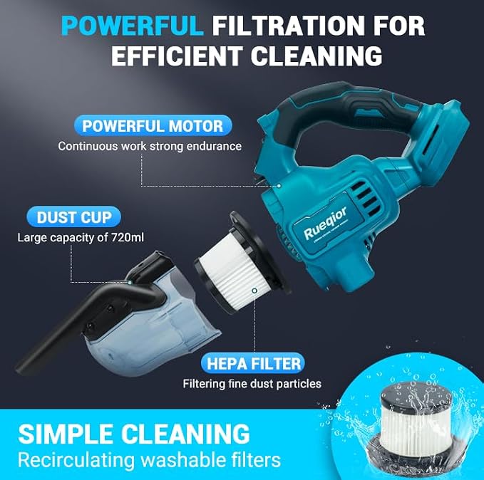 Cordless Vacuum Cleaner for Makita 18V Battery, Handheld Vacuum Cleaner for - Image 3