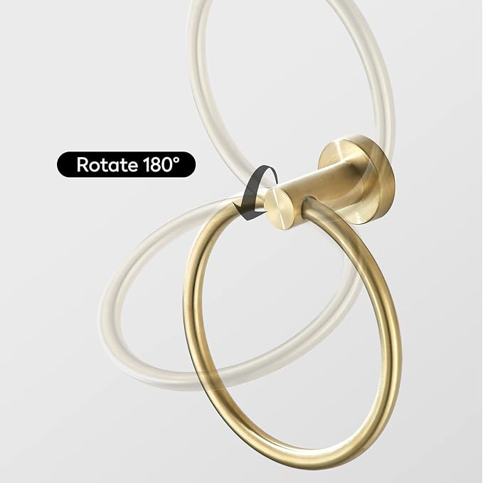 Toilet Paper Holder Towel Ring Brushed Gold Bathroom Hardware Hand Towel Holder - Image 5