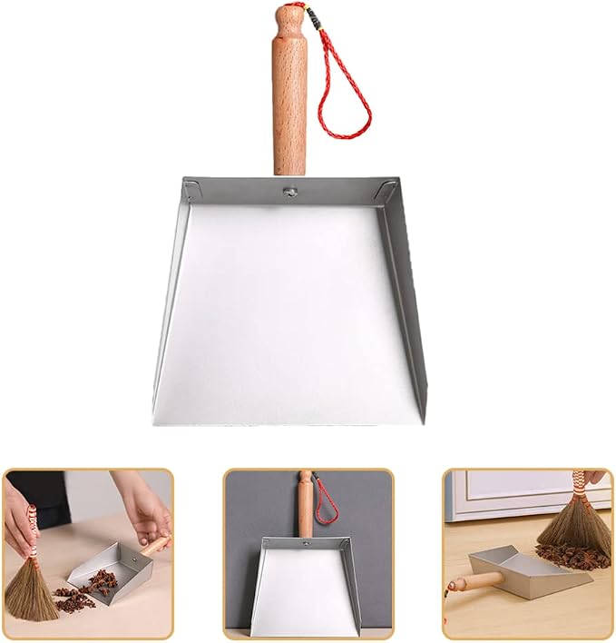 VOSAREA Mini Dustpan Stainless Steel Small Dustpan Portable Short Handle - Image 4