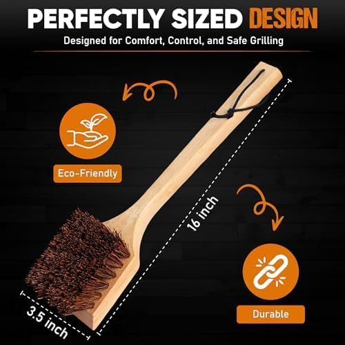 All-Natural Wooden Grill Brush and Grill Cleaner | Works as Scraper Tool - Image 6