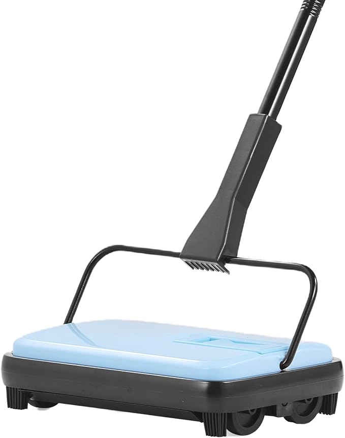 Happybuy Blue Manual Carpet Sweeper: A Compact Cleaning Powerhouse. Boasting a - Image 9