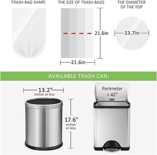 5 Gallon 180 Counts Small Strong Trash Bags Garbage Bags by RayPard, fit 18-20 - Image 2