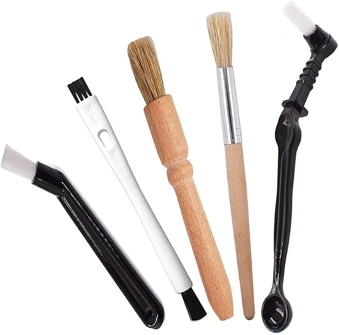 DXary 5 Pieces Coffee Brush Set Professional Espresso Brush Kit Include Wooden by DXary