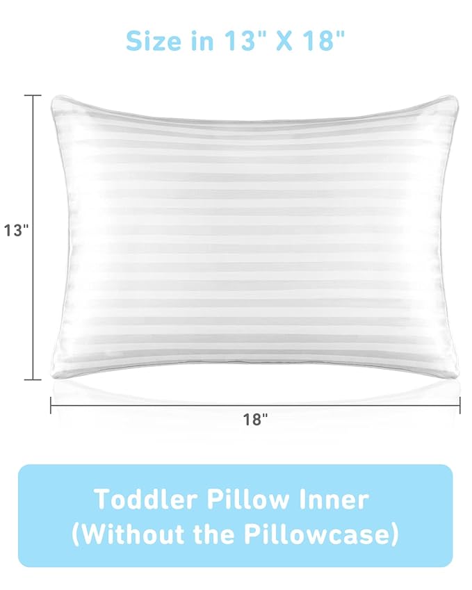 Toddler Pillow,13 x 18 Kid Pillows for Sleeping,Machine Washable Kids Pillow, Perfect for Travel,Toddlers Cot(Not Included Pillowcase)