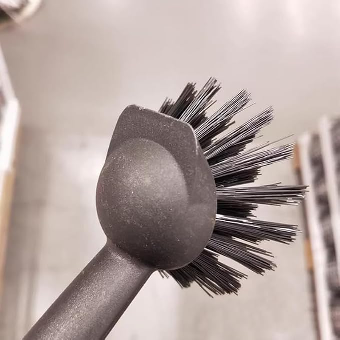 2 Pcs Scrub Brush with Handle 11'' Dish Scrubber Brush Kitchen Sink Brush Black - Image 3