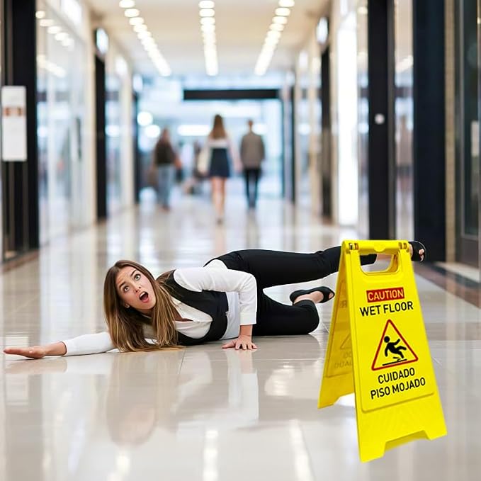 1-Pack Caution wet floor sign, 24 in. Height, Bright Yellow Double-Sided - Image 8