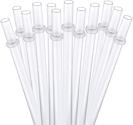 DAKOUFISH 15 inch Long Reusable Clear Plastic Replacement Drinking Straws by Dakoufish