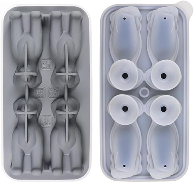 Cute 3D Labrador Dog Silicone Ice Cube Tray Mold Cartoon Animal Ice Box BPA-Free by UIVXXUD