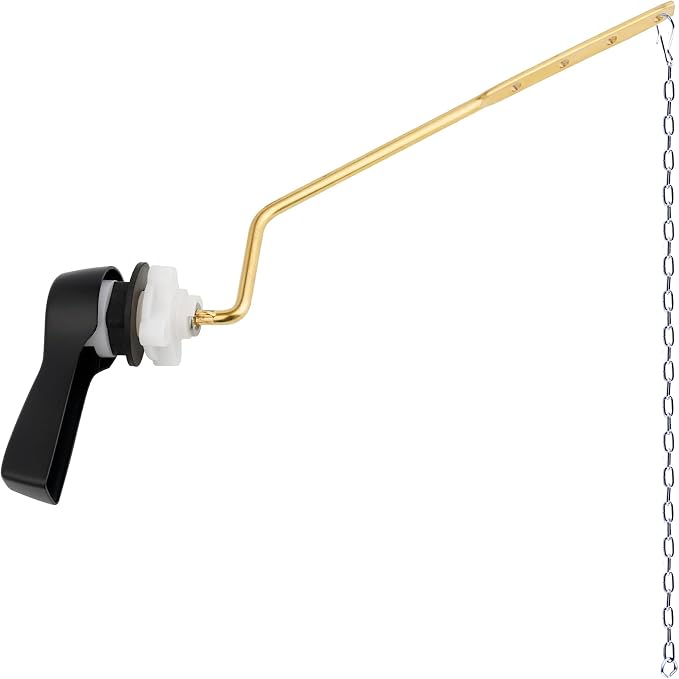 Hibbent Universal Metal Side Mount Toilet Handle Replacement Kit, Brass Toilet by Hibbent